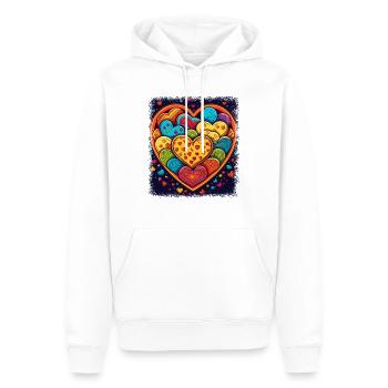 signe de paix oiseau drôle blagues d’amour coeur bday - Sweat à capuche Premium bio Homme - blanc - Devant - Nico (187cm)