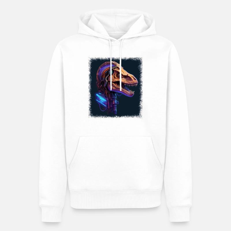 Super idée présente brachiosaure heureux - Sweat à capuche Premium bio Homme - blanc