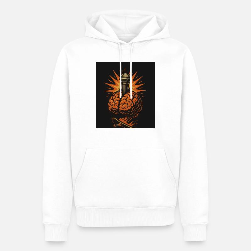 Mind Blaze – Mic Explosion - Männer Premium Bio Hoodie - Weiß