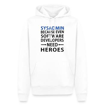 Sysadmin - Administrateur système - Sweat à capuche Premium bio Homme - blanc - Devant - Nico (187cm)
