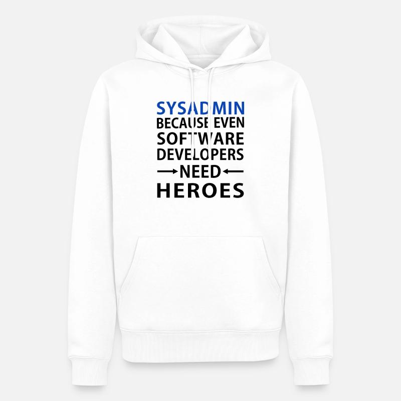 Sysadmin - Administrateur système - Sweat à capuche Premium bio Homme - blanc