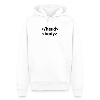 Web developer shirt - Men’s Premium Organic Hoodie - white - Front - Nico (187cm)