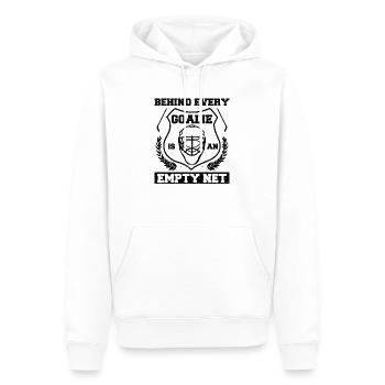Hockey-Torhüter Hinter jedem Torhüter steht ein Leerer - Männer Premium Bio Hoodie - Weiß - Vorne - Nico (187cm)