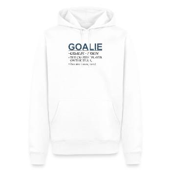Joueur le plus fou du gardien d'une équipe Insane Brave - Sweat à capuche Premium bio Homme - blanc - Devant - Nico (187cm)