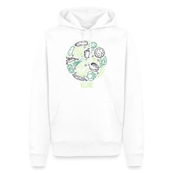 Vegan! Gemüse im Kreis - Männer Premium Bio Hoodie - Weiß - Vorne - Nico (187cm)