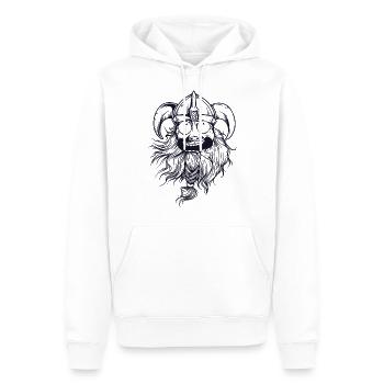 Lustige Wikinger Kopf Germane Nordisch Sage - Männer Premium Bio Hoodie - Weiß - Vorne - Nico (187cm)