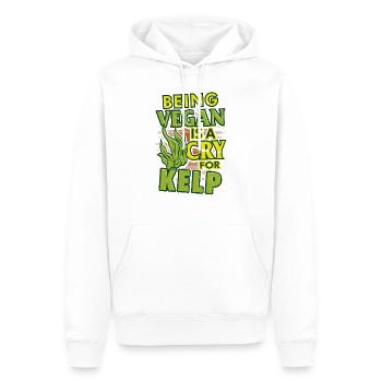 Veganisme Humour Être végétalien est un cri pour le varech - Sweat à capuche Premium bio Homme - blanc - Devant - Nico (187cm)