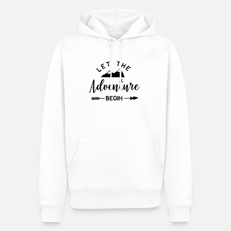 Let The Adventure Time Begin - Männer Premium Bio Hoodie - Weiß