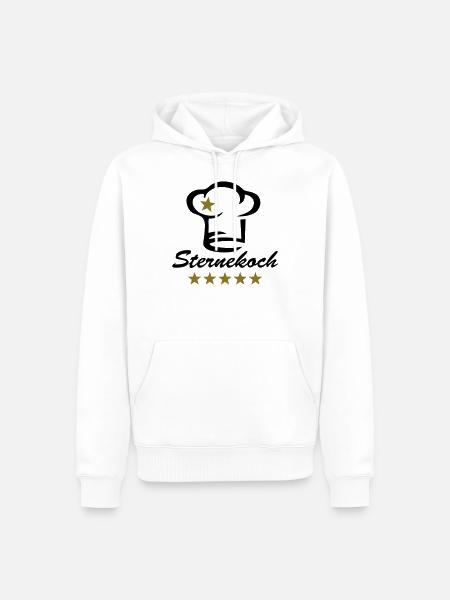 Koch, 5 Sterne, Sternekoch, Chefkoch, Geburtstag - Männer Premium Bio Hoodie - Weiß