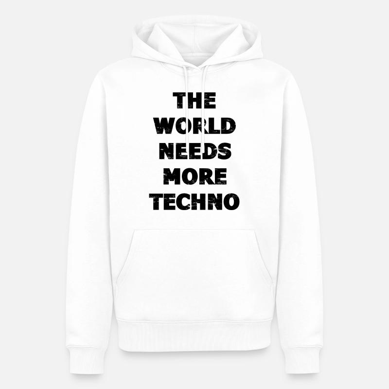 Techno - Männer Premium Bio Hoodie - Weiß
