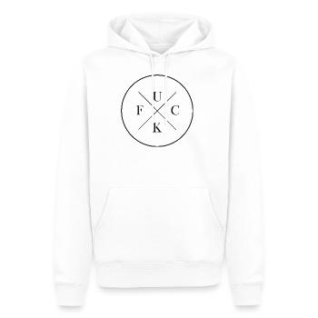 Fuck - Männer Premium Bio Hoodie - Weiß - Vorne - Nico (187cm)