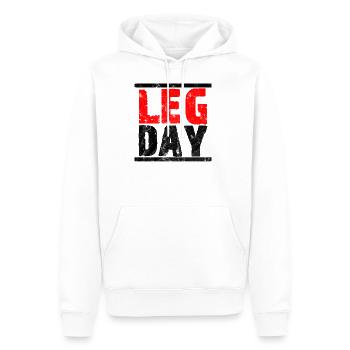 Leg Day - Coole Motivation - Männer Premium Bio Hoodie - Weiß - Vorne - Nico (187cm)
