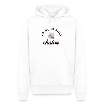 Chaton - Sweat à capuche Premium bio Homme - blanc - Devant - Nico (187cm)