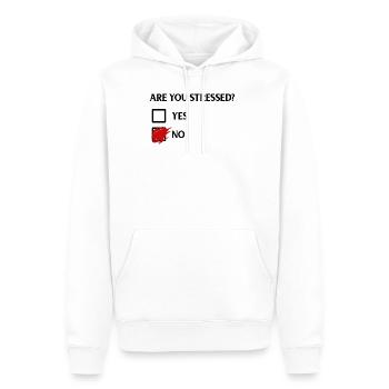 Are you stressed? - Bist du im Stress? - Männer Premium Bio Hoodie - Weiß - Vorne - Nico (187cm)