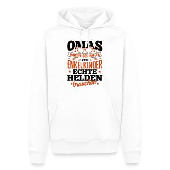 Oma Enkelkinder echte Helden Familie Enkel Spruch - Männer Premium Bio Hoodie - Weiß - Vorne - Nico (187cm)