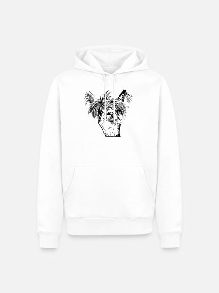 Funny llama alpaca face - Men’s Premium Organic Hoodie - white