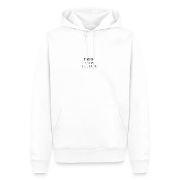 Sortez des sentiers battus - Sweat à capuche Premium bio Homme - blanc - Devant - Nico (187cm)