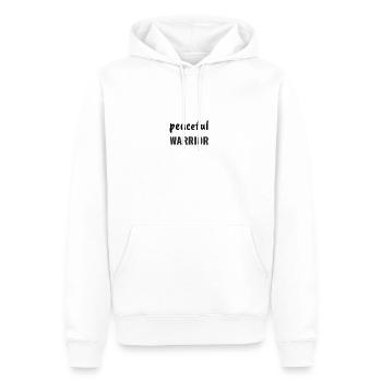 Peaceful Warrior - Sweat à capuche Premium bio Homme - blanc - Devant - Nico (187cm)