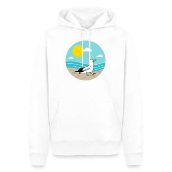 Mouette à la mer - Sweat à capuche Premium bio Homme - blanc - Devant - Nico (187cm)