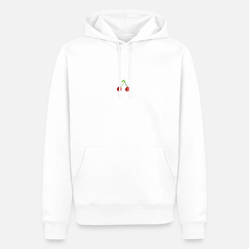 Kirsche - Männer Premium Bio Hoodie - Weiß