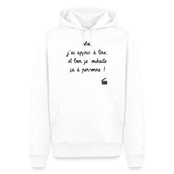 Kaameløtt - Réplique Culte - Citation Léodagan - Sweat à capuche Premium bio Homme - blanc - Devant - Nico (187cm)