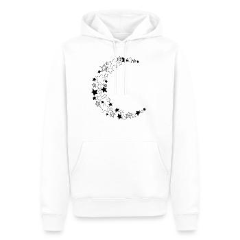 Croissant de lune d’étoiles - Sweat à capuche Premium bio Homme - blanc - Devant - Nico (187cm)