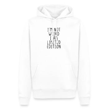 Je ne suis pas bizarre je suis en édition limitée - Sweat à capuche Premium bio Homme - blanc - Devant - Nico (187cm)