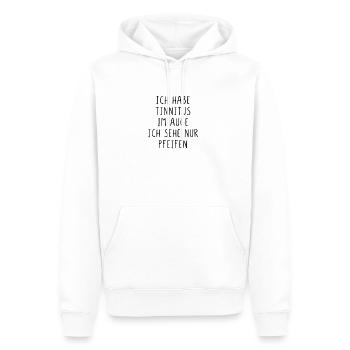 Ich habe Tinnitus im Auge - Männer Premium Bio Hoodie - Weiß - Vorne - Nico (187cm)