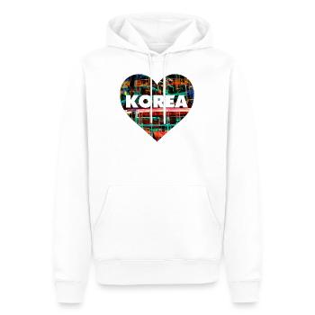Korea ♡ Love | Travel | Culture - Männer Premium Bio Hoodie - Weiß - Vorne - Nico (187cm)
