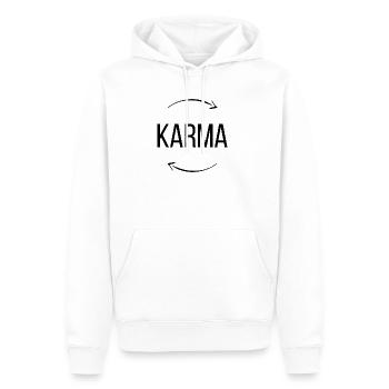 Karma - Männer Premium Bio Hoodie - Weiß - Vorne - Nico (187cm)