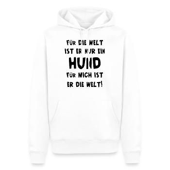 Für Die Welt Ist Er Nur Ein Hund Für Mich Die Welt - Männer Premium Bio Hoodie - Weiß - Vorne - Nico (187cm)