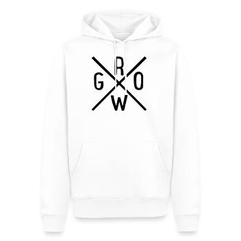 grow - Männer Premium Bio Hoodie - Weiß - Vorne - Nico (187cm)