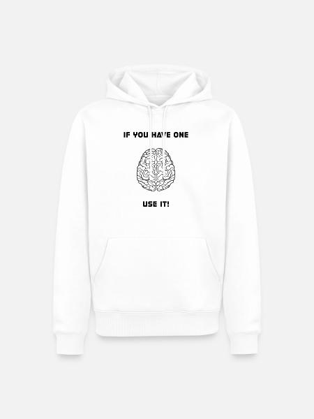 Brain Use It, Psychologie, Psychologue, Biologie - Sweat à capuche Premium bio Homme - blanc