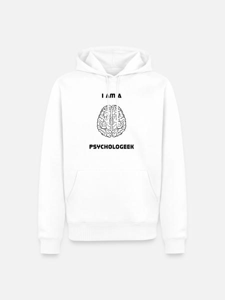Je suis un psychologue, cerveau, psychologie, biologie - Sweat à capuche Premium bio Homme - blanc
