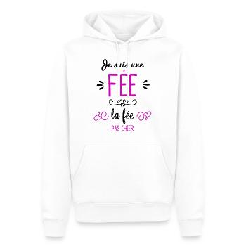La fée pas chier - Sweat à capuche Premium bio Homme - blanc - Devant - Nico (187cm)