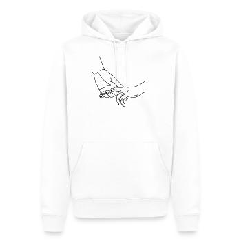 Main dans la main - Sweat à capuche Premium bio Homme - blanc - Devant - Nico (187cm)