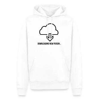 Téléchargement d'une nouvelle personne dans le cloud - Sweat à capuche Premium bio Homme - blanc - Devant - Nico (187cm)