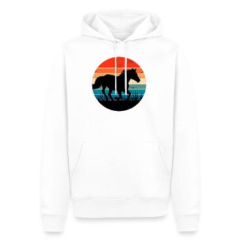 Pferde, Pferd retro Vintage Sonnenuntergang - Männer Premium Bio Hoodie - Weiß - Vorne - Nico (187cm)