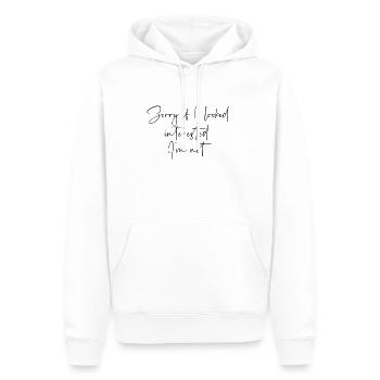 Sorry if I looked interested im not - Männer Premium Bio Hoodie - Weiß - Vorne - Nico (187cm)