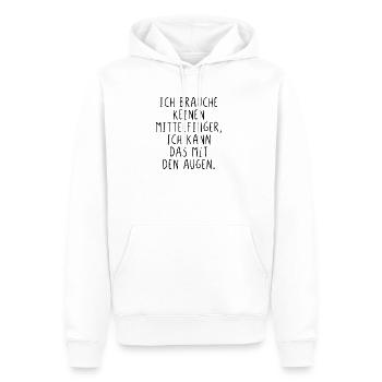 Ich brauche keinen Mittelfinger - Männer Premium Bio Hoodie - Weiß - Vorne - Nico (187cm)
