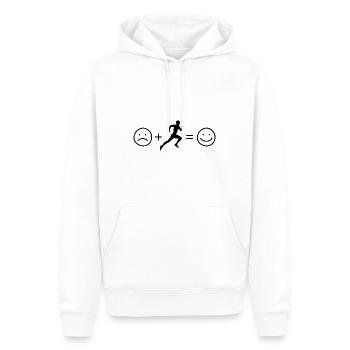 Smile Face and Running - (2) - Men’s Premium Organic Hoodie - white - Front - Nico (187cm)