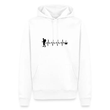 Café et randonnée Heartbeat - - Sweat à capuche Premium bio Homme - blanc - Devant - Nico (187cm)