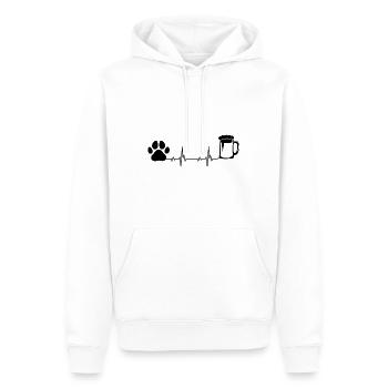 Heartbeat Bier und Hund - (2) - Männer Premium Bio Hoodie - Weiß - Vorne - Nico (187cm)