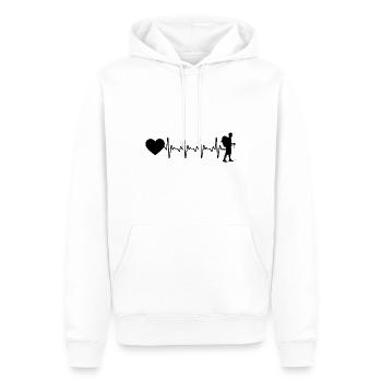 heartbeat heart et randonnée - - Sweat à capuche Premium bio Homme - blanc - Devant - Nico (187cm)