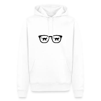 Sunglasses and cat - - Men’s Premium Organic Hoodie - white - Front - Nico (187cm)