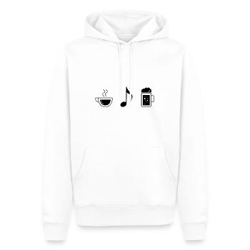 Coffee beer and music - - Men’s Premium Organic Hoodie - white - Front - Nico (187cm)