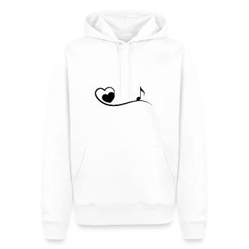 Herz und Musik - - Männer Premium Bio Hoodie - Weiß - Vorne - Nico (187cm)