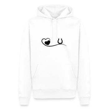 Cœur et Cheval - - Sweat à capuche Premium bio Homme - blanc - Devant - Nico (187cm)