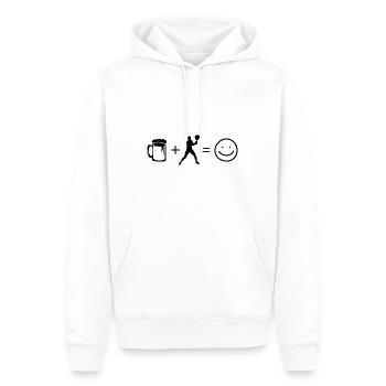 Bier Smile Face und Tennis - - Männer Premium Bio Hoodie - Weiß - Vorne - Nico (187cm)