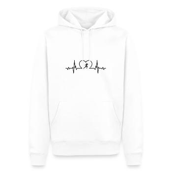 Heartbeat Heart et course - (3) - Sweat à capuche Premium bio Homme - blanc - Devant - Nico (187cm)